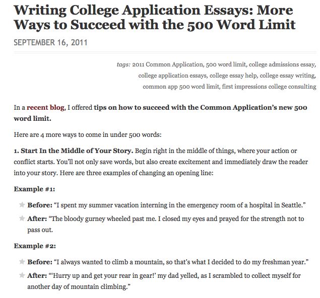 College app essay