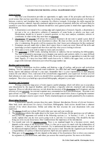 Dissertation guidelines