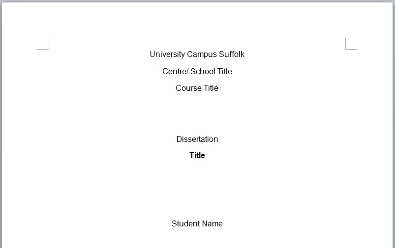 Dissertation layout