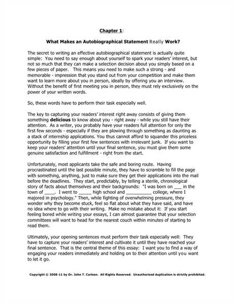 Write about yourself essay