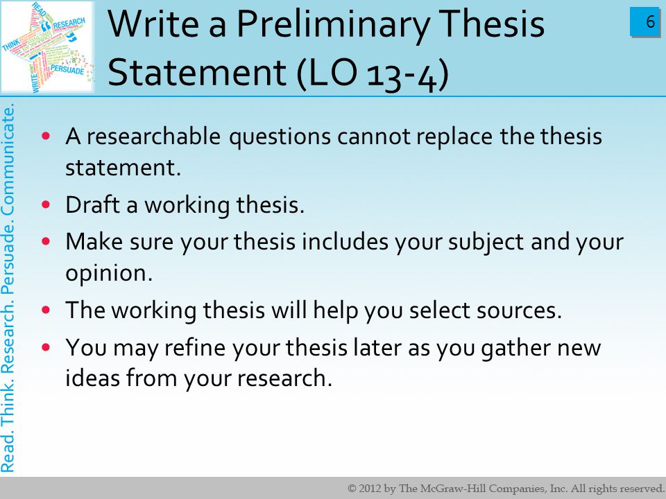 Make me a thesis statement