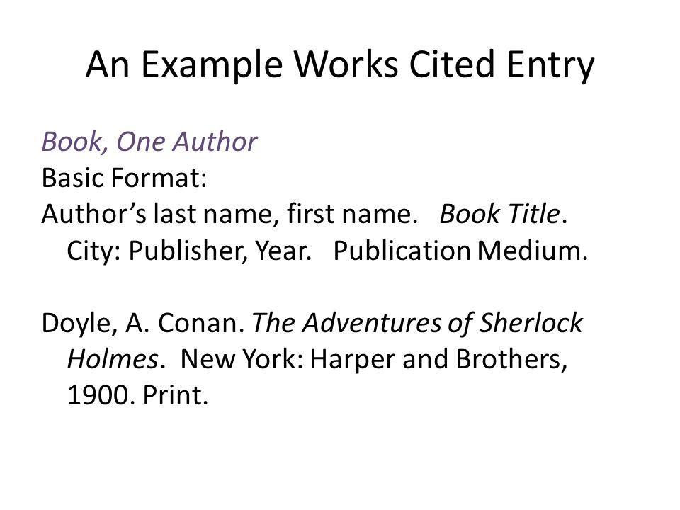 the adventures of sherlock holmes book citation mla