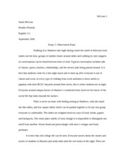 Observation essay