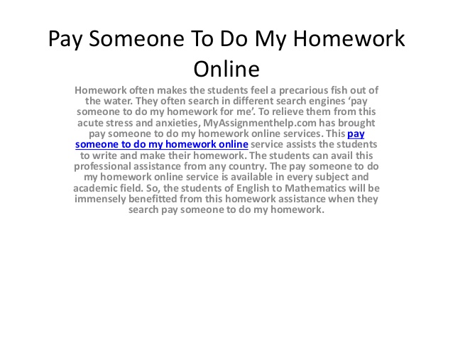 can you pay someone to do your homework