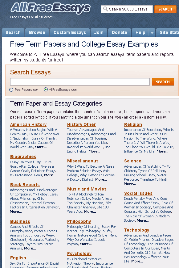 Student essays online