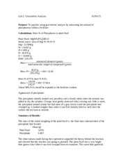 Volumetric analysis lab report